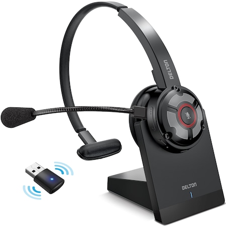 Delton 50X Wireless Computer Headset Bluetooth Headphone Noise Canceling  Computer Headset Charging Dock DBTHEAD50XBTDL